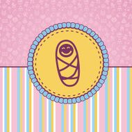 Vector newborn icon and greeting card