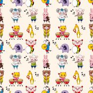 seamless animal music pattern N4
