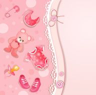 Pink baby shower card N2