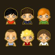 cartoon child face icon N2