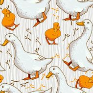 Cute cartoon background with a duck