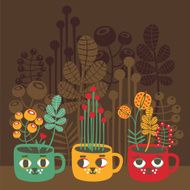 Cute vases with flowers