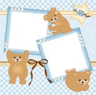 Baby boy photo frame with teddy bear