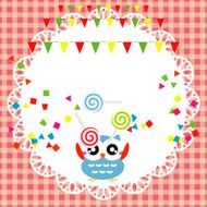 Birthday party card with cute owl N4