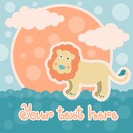 Baby background with lion and space for text