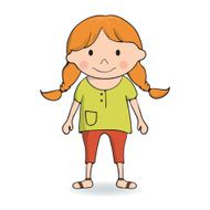 Hand-drawn cartoon girl N2