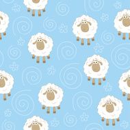 Seamless blue wallpaper with sheeps