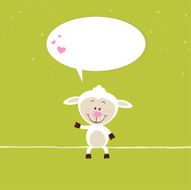 Little sheep with speech bubble