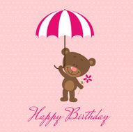 Flying little bear with umbrella