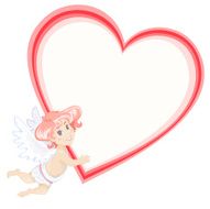 cute cupid with heart