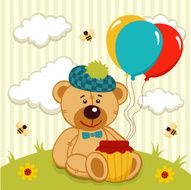 teddy bear with a pot of honey