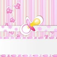 Pink baby shower with pacifier