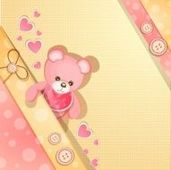 Pink baby shower card N3