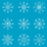 kids drawn snowflakes vector set