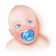 Cute baby with pacifier