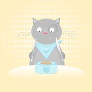 Delicious breakfast for kitten