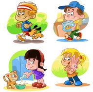 kids and pet