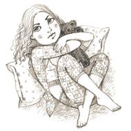 Girl With Teddy Bear N7