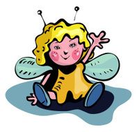 Girl in bee costume