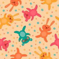 Kids seamless pattern with cute bears and hares N3