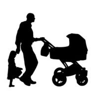 Vector silhouette of a family N123