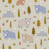 Seamless pattern with bears N5