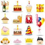 Icon Set Birthday Celebration