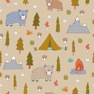 Seamless pattern with bears N6
