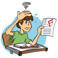 Student sad and worried about the low note in test