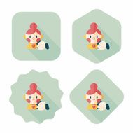 Pet dog and girl friendship flat icon eps10 N11