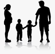 Happy family silhouettes N16