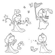Cute princess coloring set