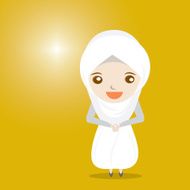 Cute muslim woman cartoon
