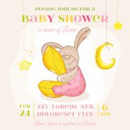 Baby Shower or Arrival Card - with Bunny N13