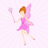 Fairy tale concept with fairy holding a magic stick