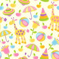 Seamless baby happy birthday background N2