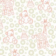 Seamless baby background with animals