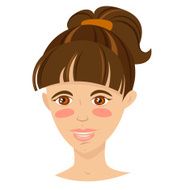 Brunette smiling young woman with hair tail N2