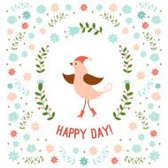 Cute little bird vector illustration