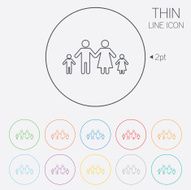 Complete family with two children sign icon N16