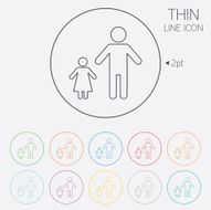 One-parent family with one child sign icon N35