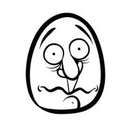Funny cartoon face black and white lines vector illustration N3