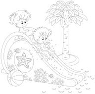 Children on a waterslide N5
