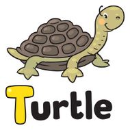 Little funny turtle for ABC Alphabet T N2