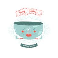 Christmas vector card with mug