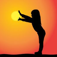 Vector silhouette of a girl N84