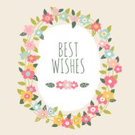 Hand drawn vector floral frame card flowers design elements