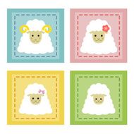 Set of sheep family icons