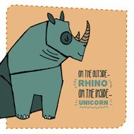 Rhino hand drawn illustration Vector