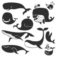 Vintage Whale Characters